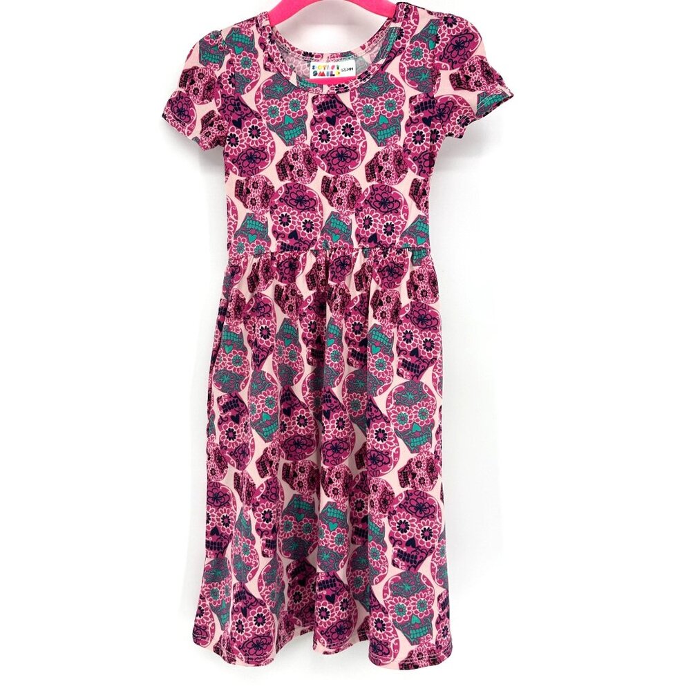DotDotSmile Girls Dress Size 12/24 Months Maxi Skull Print New with Tags